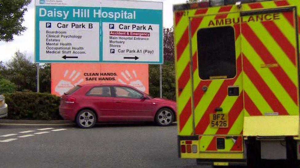 An ambulance outside Daisy Hill Hospital