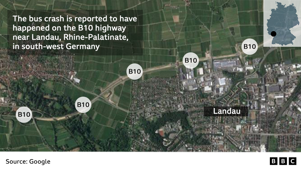 Map of where the crash happened