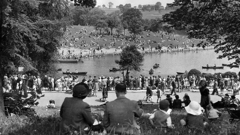 Waterloo Lake, Roundhay Park, taken by Thomas Trigg on Whit Monday 1944