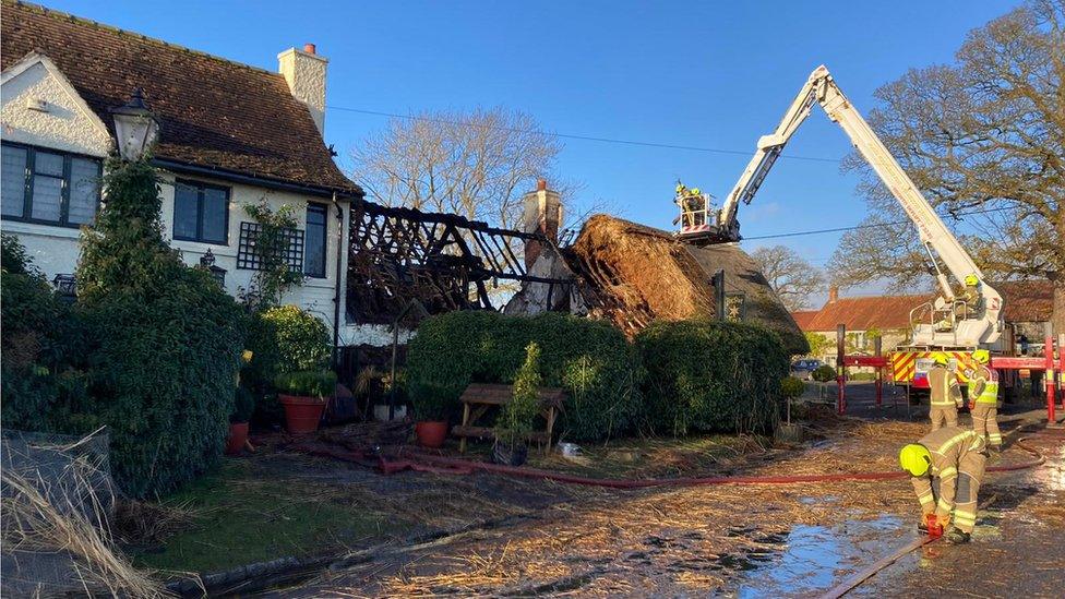 Fire damaged restaurant