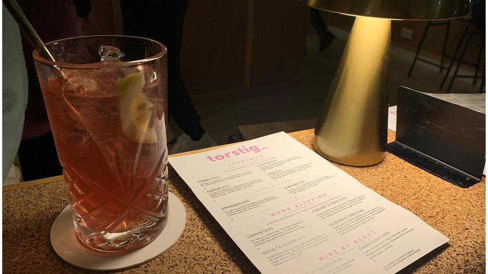 A non-alcoholic cocktail on a bar