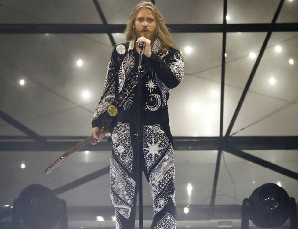 Sam Ryder performed power ballad Space Man during the final of the 2022 Eurovision Song Contest in Turin