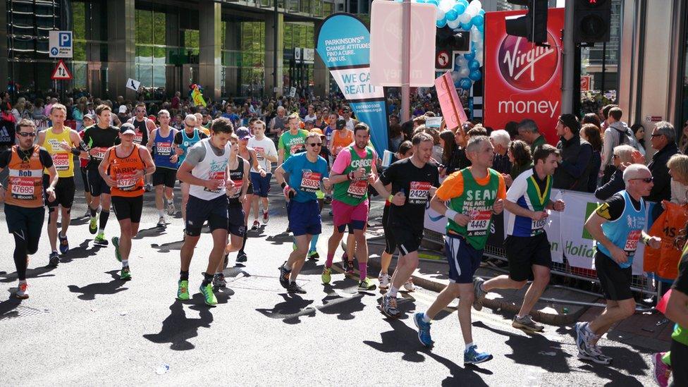 Runners in the 2014 London Marathon