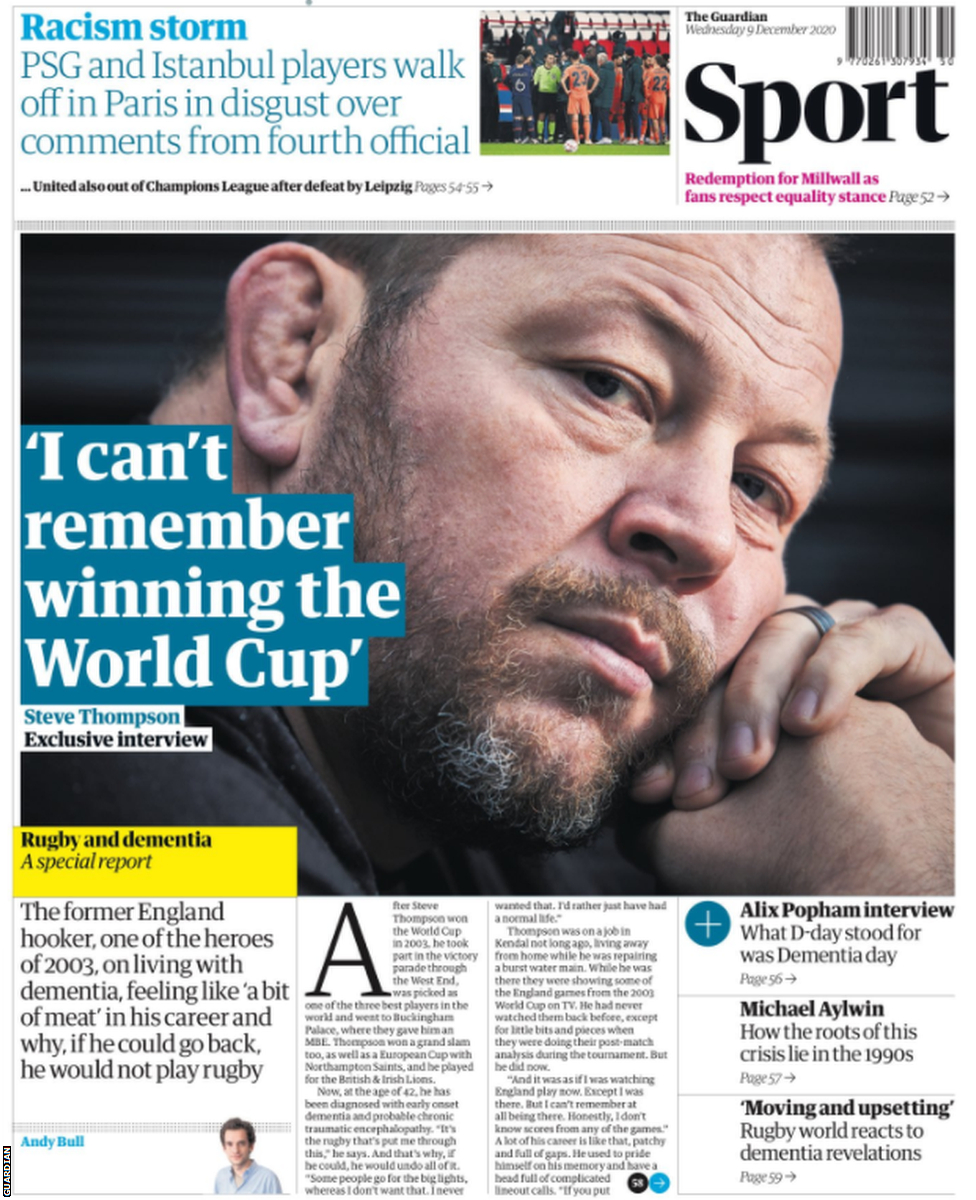 Guardian main sport page
