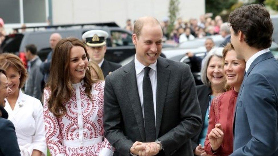 Duke and Duchess of Cambridge meeting Canadian Prime Minister Justin Trudeau and his wife Sophie Gregoire