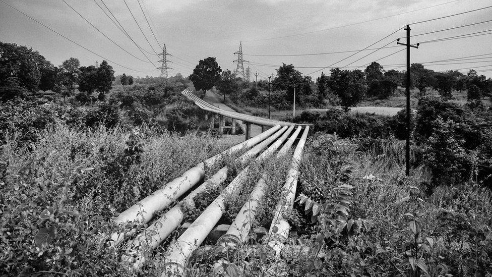 Pipelines carrying fly ash slurry