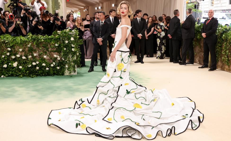 Gigi Hadid attends The 2024 Met Gala Celebrating "Sleeping Beauties: Reawakening Fashion" at The Metropolitan Museum of Art on May 06, 2024 in New York City