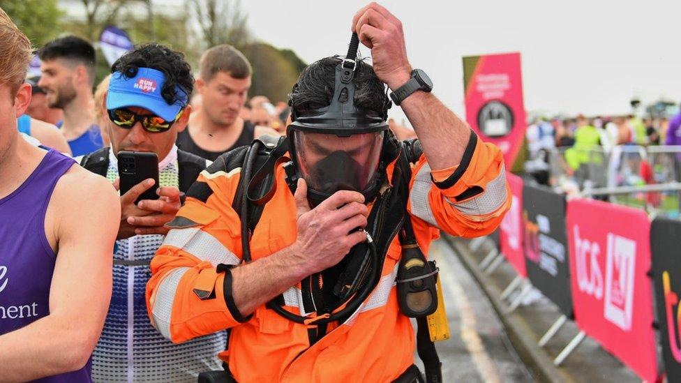 Mark Peart wearing a mask