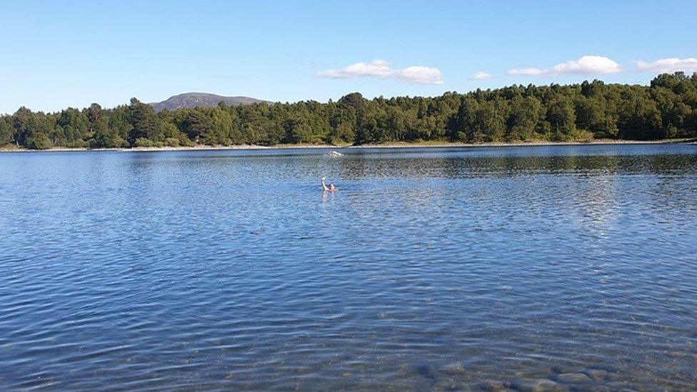 Wild swimmer in Loch Vaa