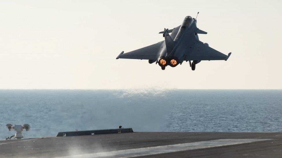 A French jet takes off to target IS militants