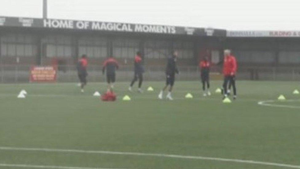 Eastbourne Borough FC train at their stadium