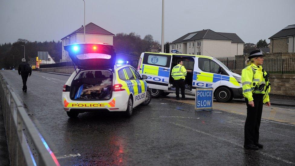 Police at scene of crash