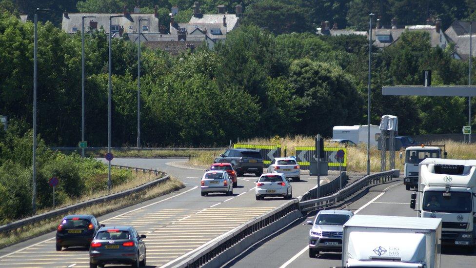 Roundabout at Junction 15 A55, Llanfairfechan, Conwy