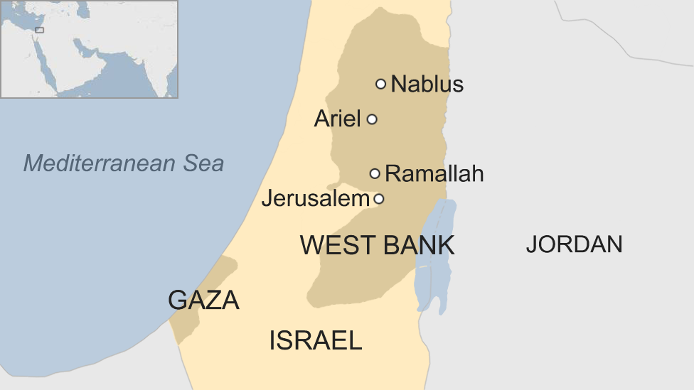 Map of Israel and West Bank