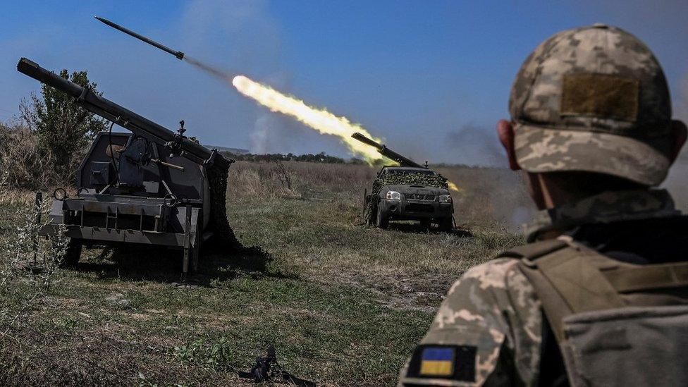 Ukrainian Territorial Defence unit firing rockets at Russian position, Zaporizhzhia region, 19 Aug 23