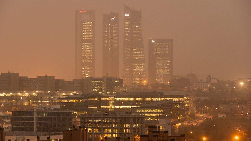 Four Towers Business Area dust cloud madrid