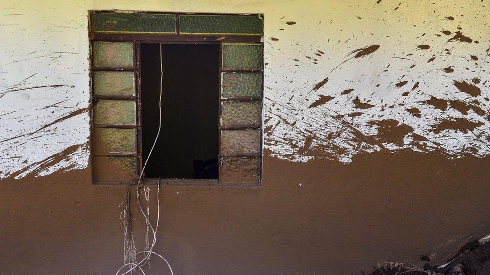 House struck by the mud in Córrego do Feijão near the town of Brumadinho