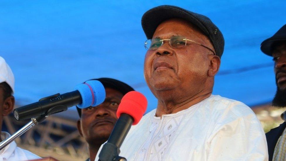 Congo opposition leader Etienne Tshisekedi during a political rally in Kinshasa, Congo, Wednesday, July 31, 2016.