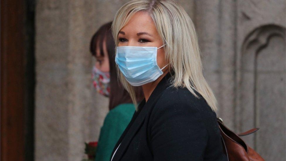 Deputy First Minister Michelle O'Neill arriving for the service.