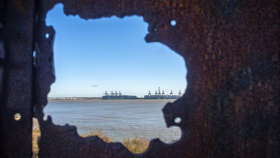 View across to Felixstowe