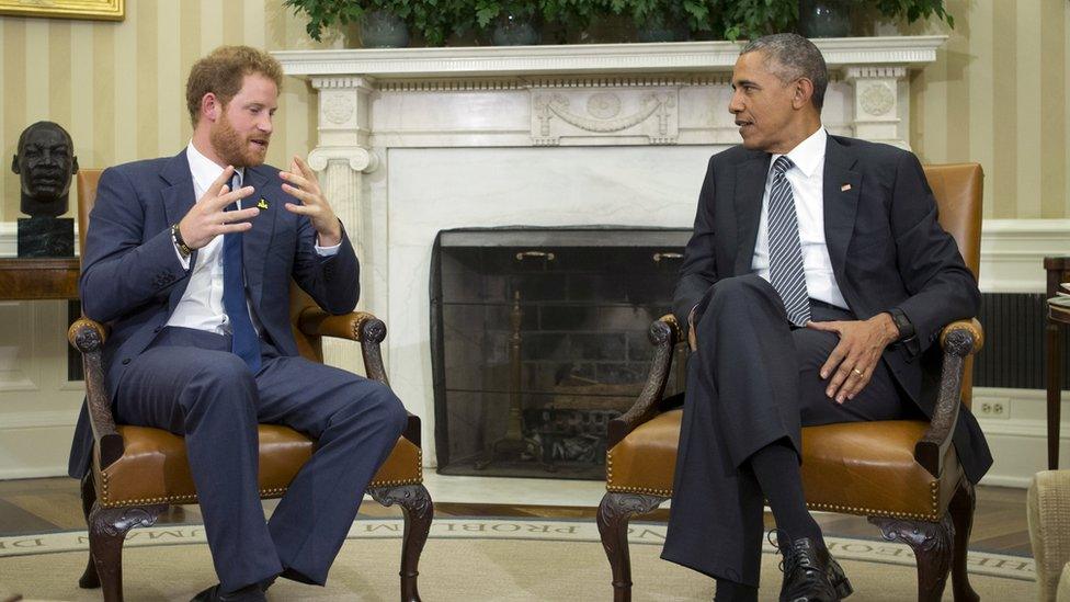 Prince Harry met Barack Obama at the Oval Office in the White House