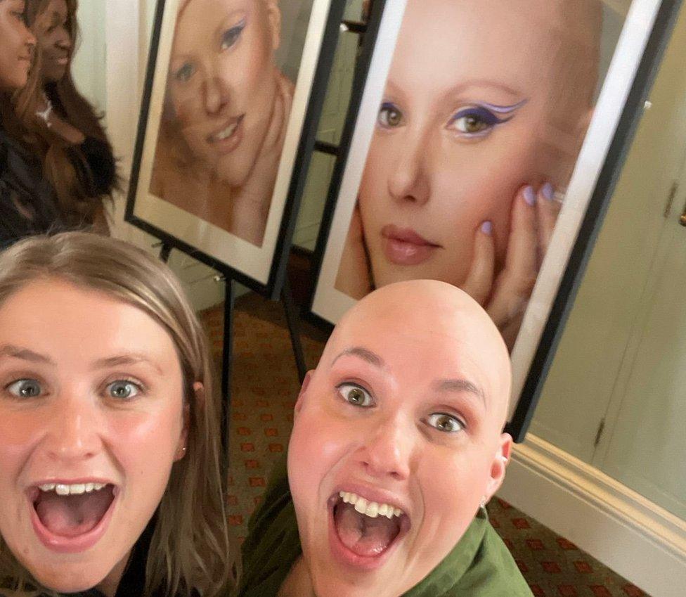 Laura and friend at the exhibition