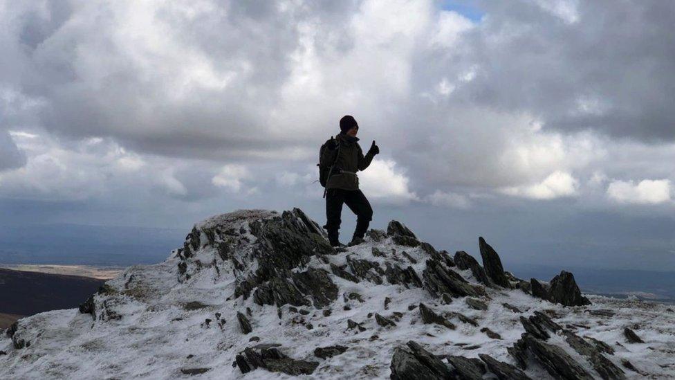 Imogen Cauthery up a mountain