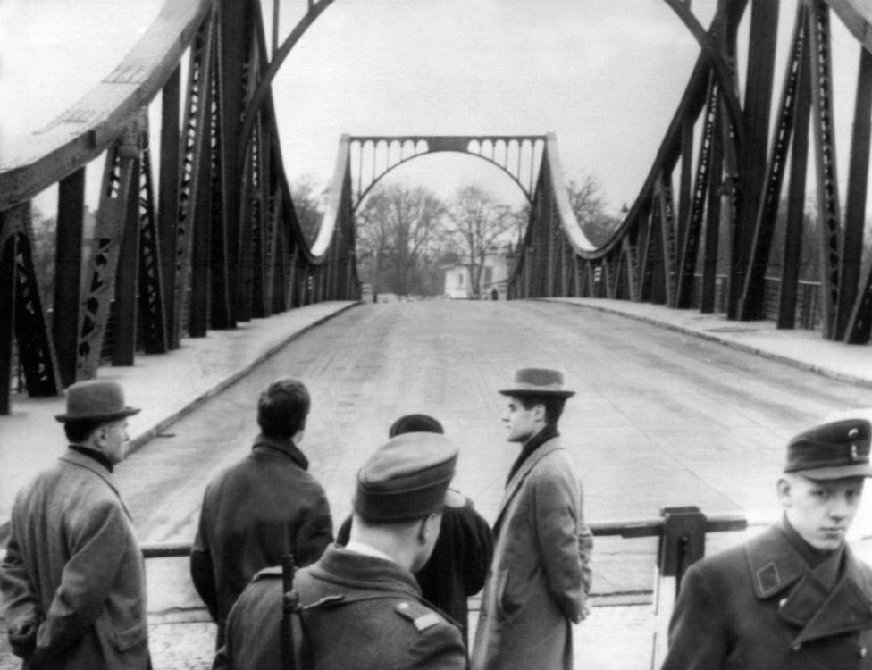 The Glienicke bridge in Berlin after US pilot Gary Francis Powers was swapped for Soviet spy Rudolf Abel in 1962