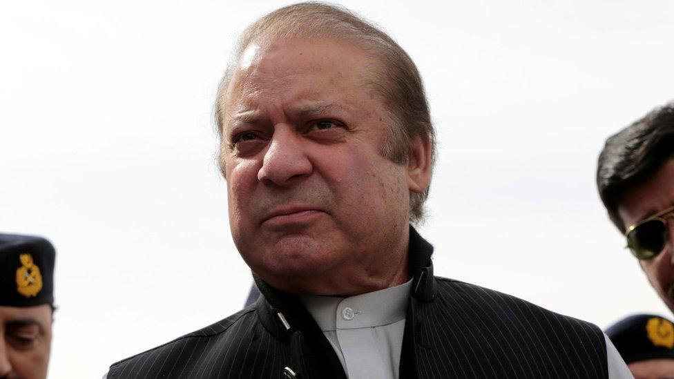 Pakistani Prime Minister Nawaz Sharif attends a ceremony to inaugurate the M9 motorway between Karachi and Hyderabad, near Hyderabad Pakistan on 3 February 2017