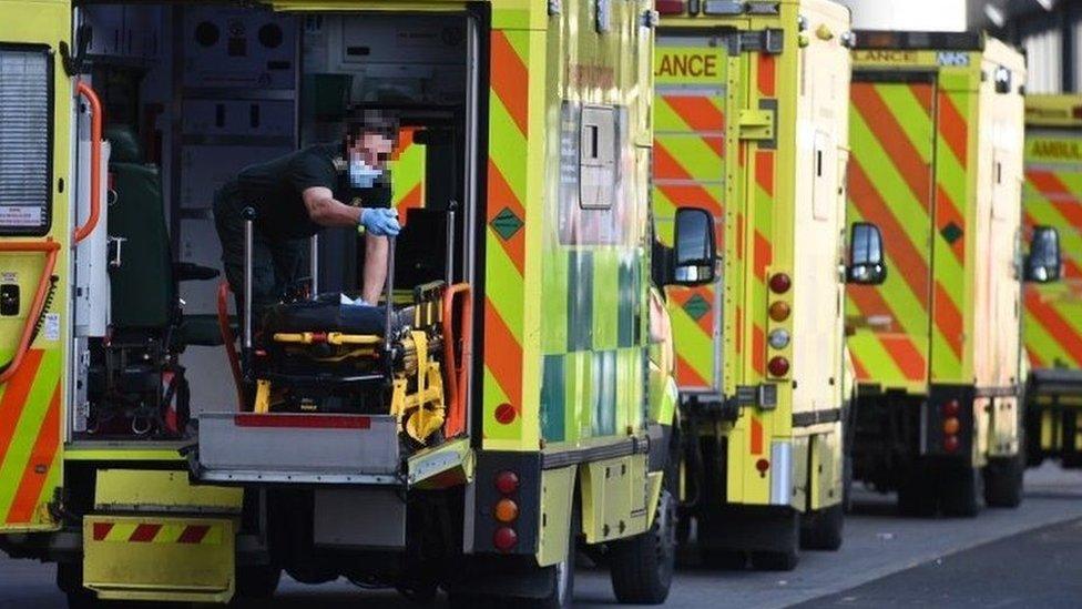 Ambulances lined up