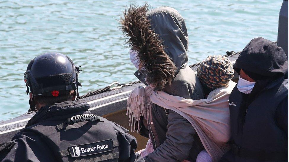 Border Force guard on a boat