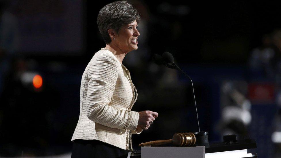 Joni Ernst on stage