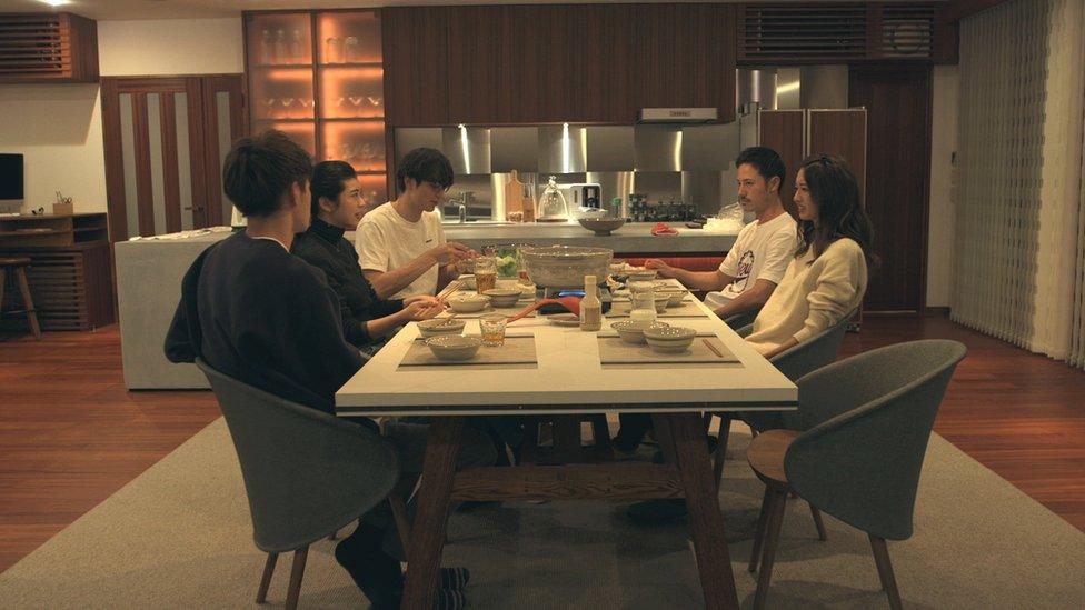 Dinner table in Terrace House