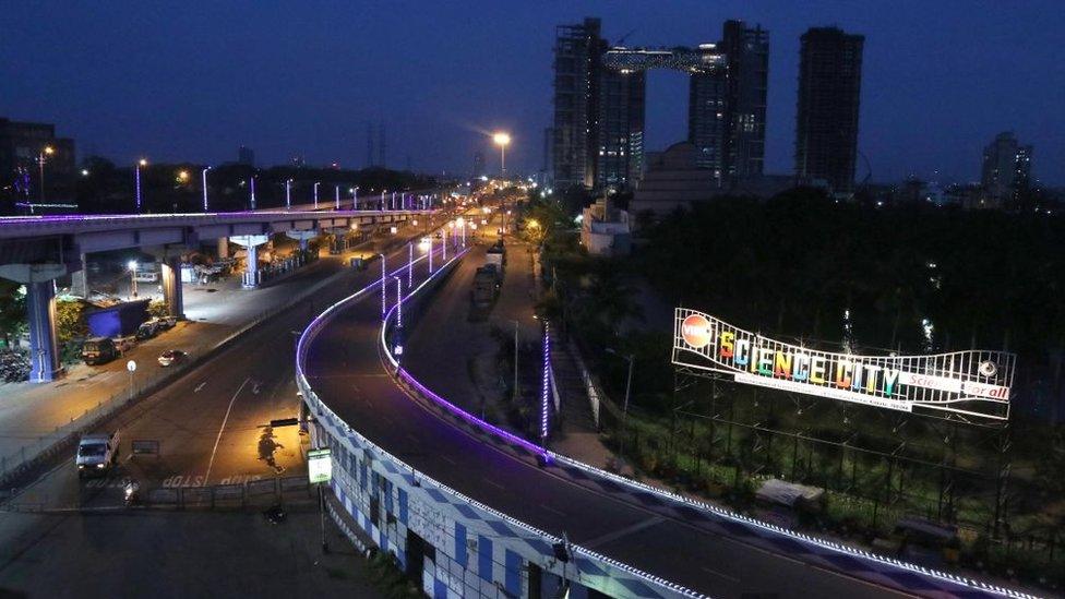 A deserted road in Kolkata taken during India's lockdown in April