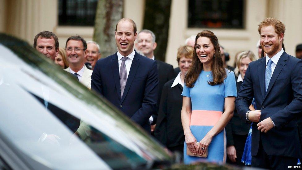 The Duke and Duchess of Cambridge with Prince Harry