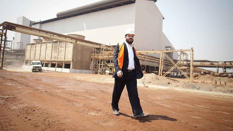 Dan Gertler walks through the Katanga Mining Ltd. copper and cobalt mine complex during a tour of the operations in Kolwezi, Democratic Republic of Congo, on Wednesday, Aug. 1, 2012.