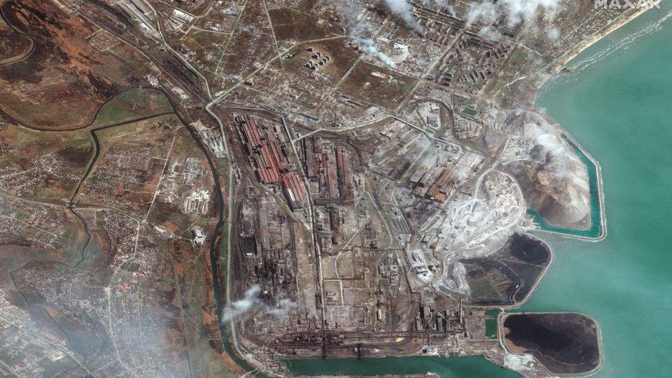 A satellite imager of Azovsta steelworks in Mariupol.