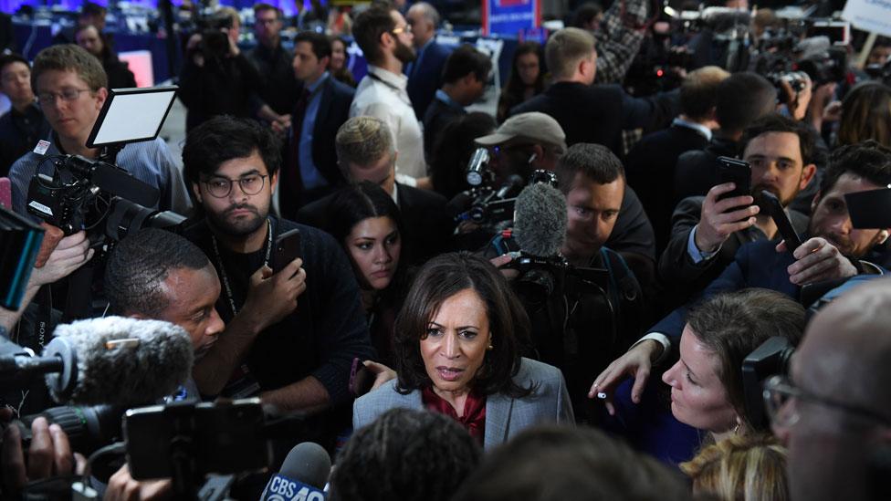 Kamala Harris faces the media