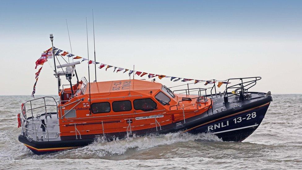 The new lifeboat, called the Richard and Caroline Colton