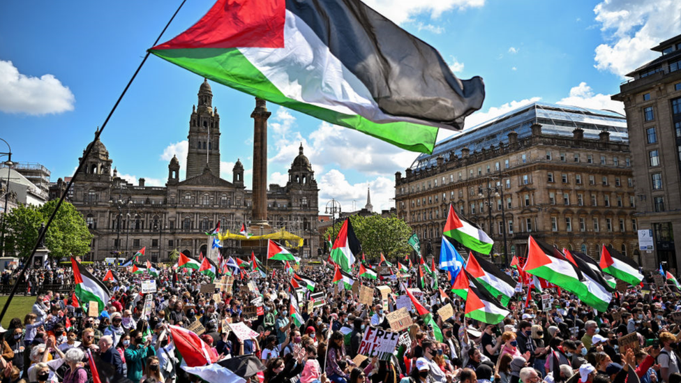 pro-palestinian protest in Glasgow