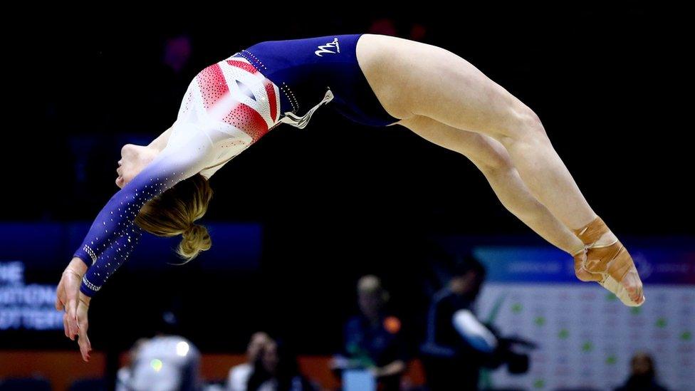 Alice Kinsella in women's team final at World Gymnastics Championships