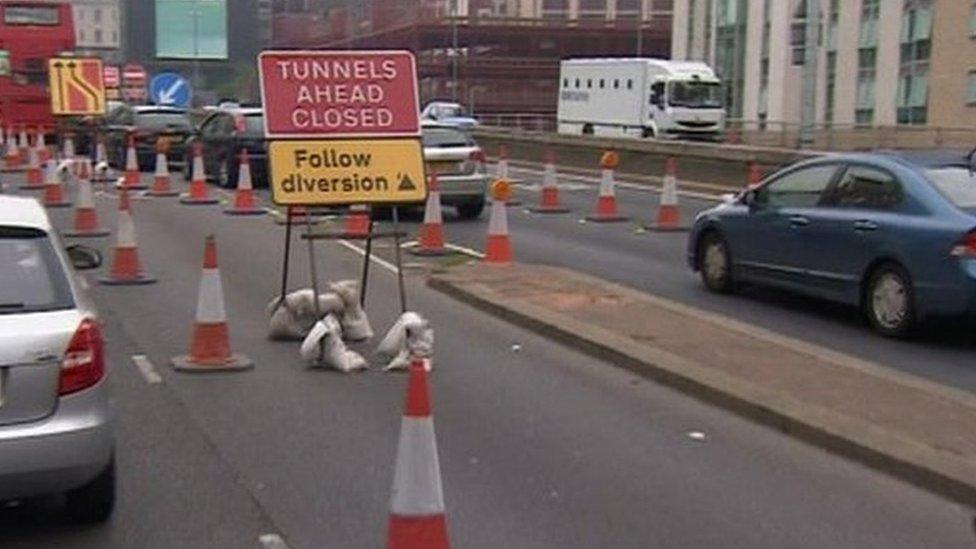 Birmingham tunnels roadworks