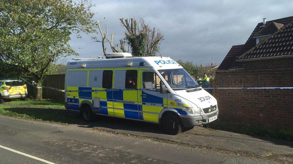 Police at the address in Whitsbury Road