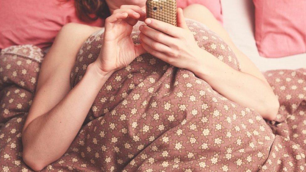 young woman with phone