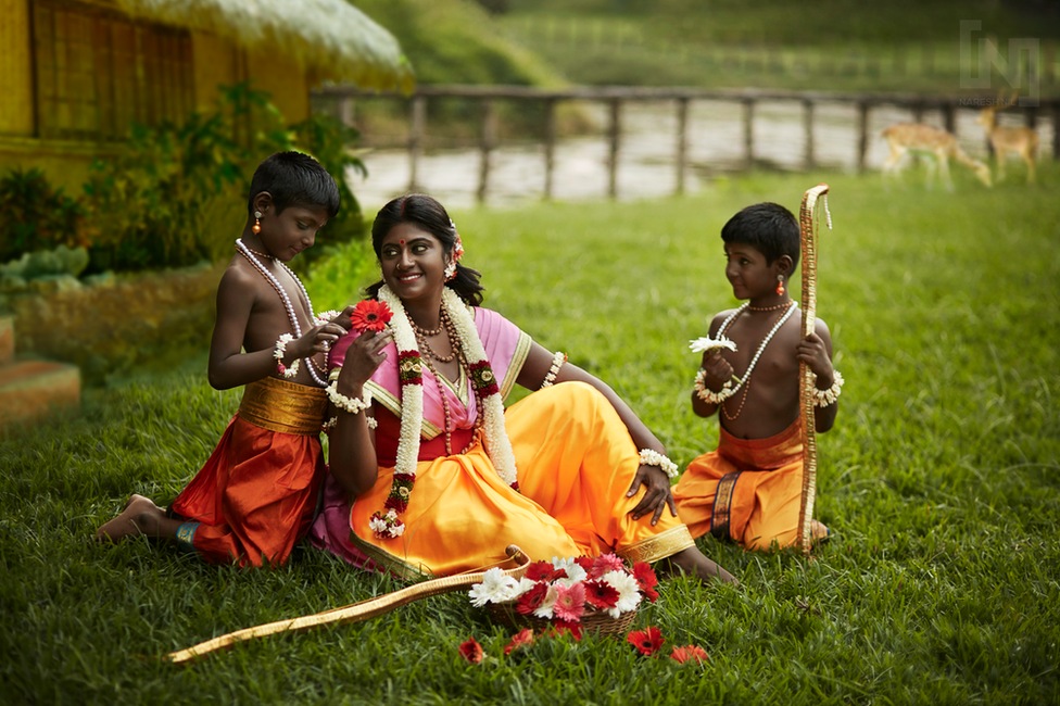 Goddess Sita with her sons