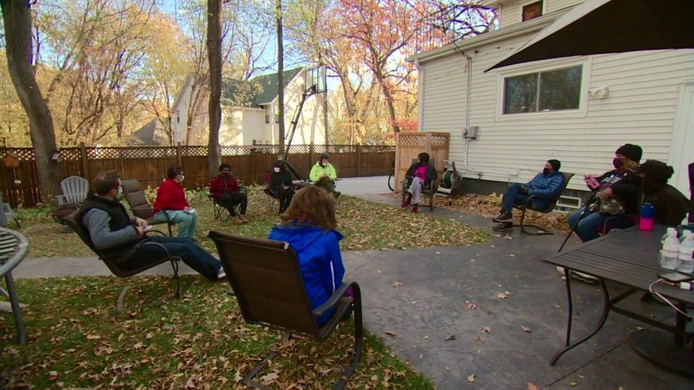 A backyard neighbourhood gathering