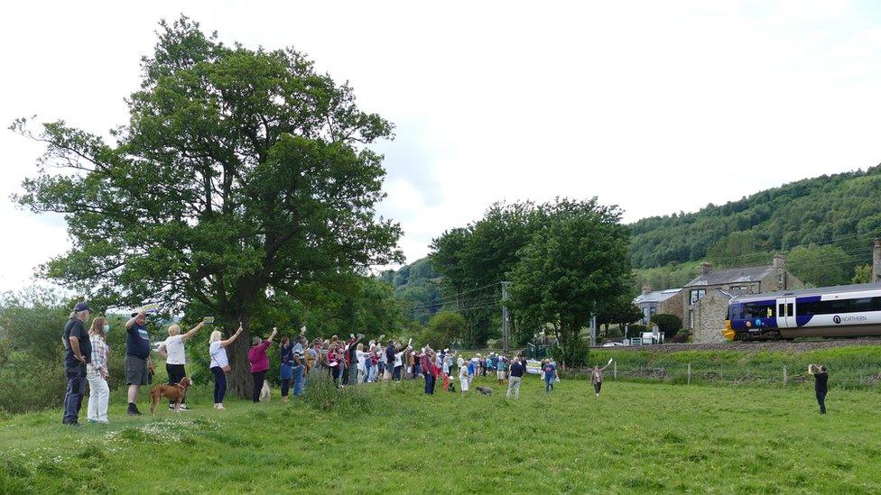 Cononley level crossing protest