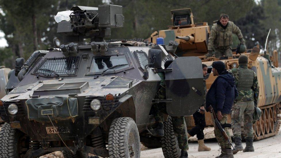 Turkish and Syrian rebel forces in the Bazaa area, east of al-Bab, on 4 February 2017