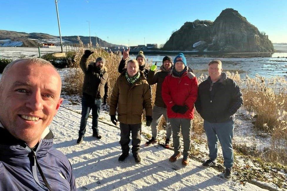 men's mental health group on a walk