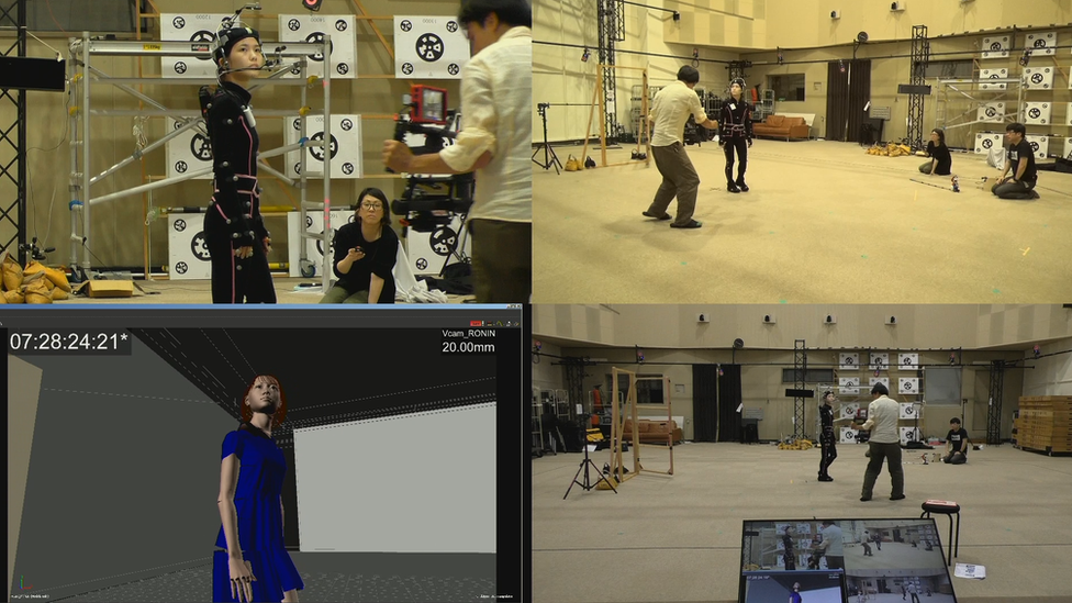 Different stages of Saya's movements being created